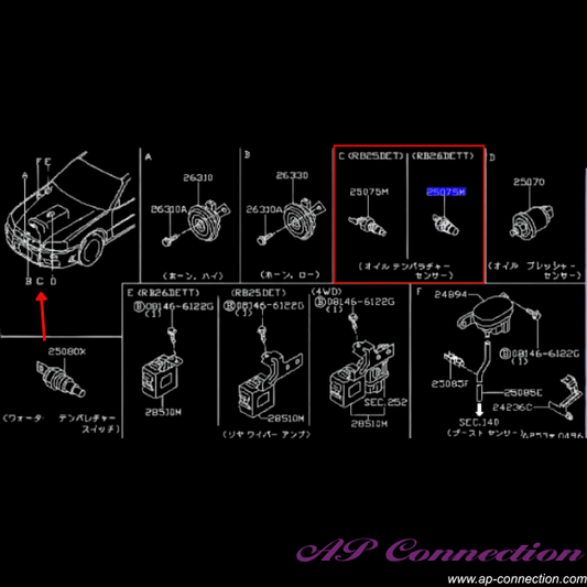 Nissan OEM oil temp sensor for RB26DETT