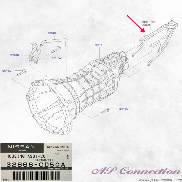 MT control lever housing ASSY for CV36, 6MT
