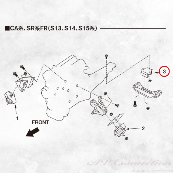 Reinforced transmission mount for S13, RS13, CA18DE CA18DET, PS13, RPS13, S14, S15, SR20DE SR20DET